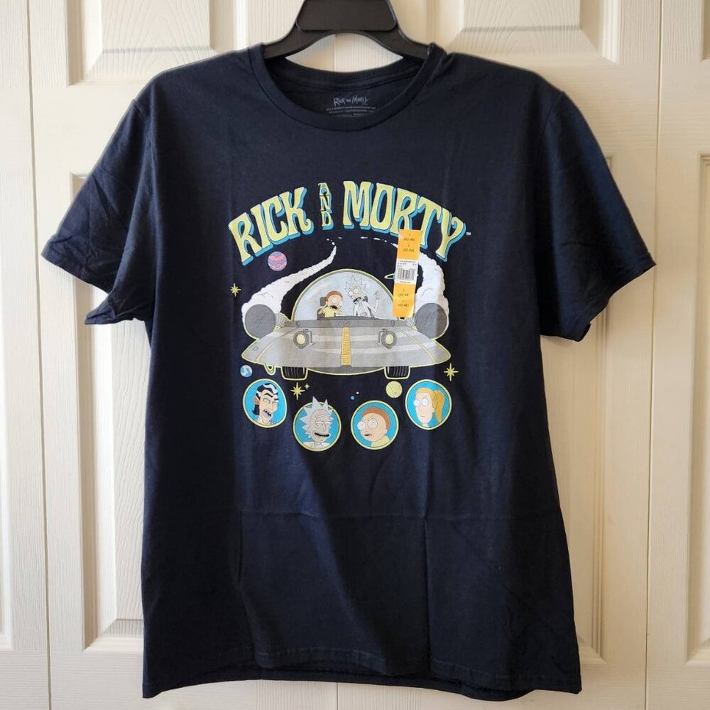 Rick & Morty Black Graphic T-Shirt L